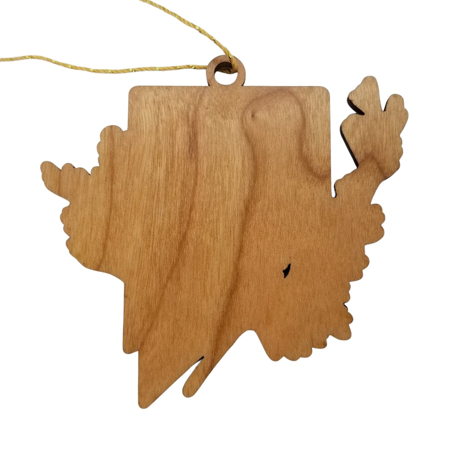 Nevada Wood Ornament - NV State Shape with State Flowers Big Sagebrush - 15545