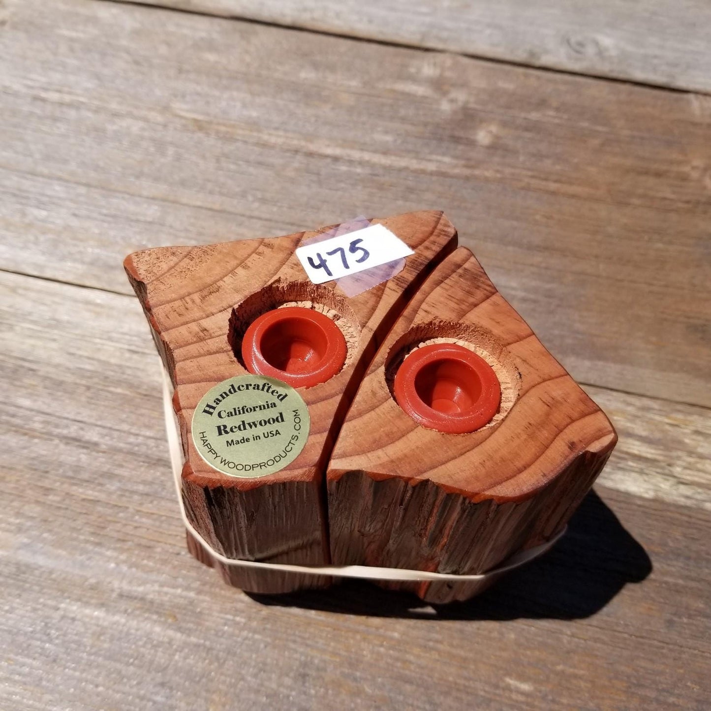 Wood Salt and Pepper Shakers Redwood Rustic Handmade - 1056 ASST