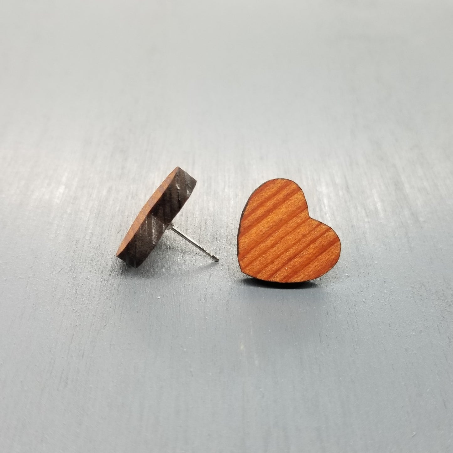 Wholesale Wood Earrings - Sm Heart Wood Earrings - Stud Earrings - Post Earrings - P17