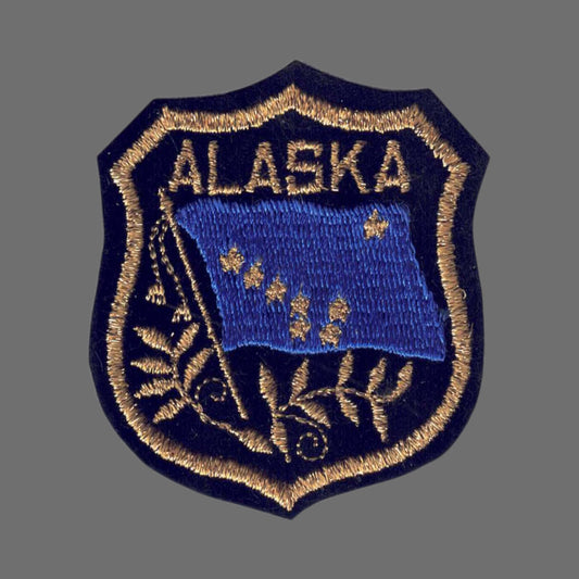 ALASKA Gold Mylar Shield Souvenir Patch - 1062