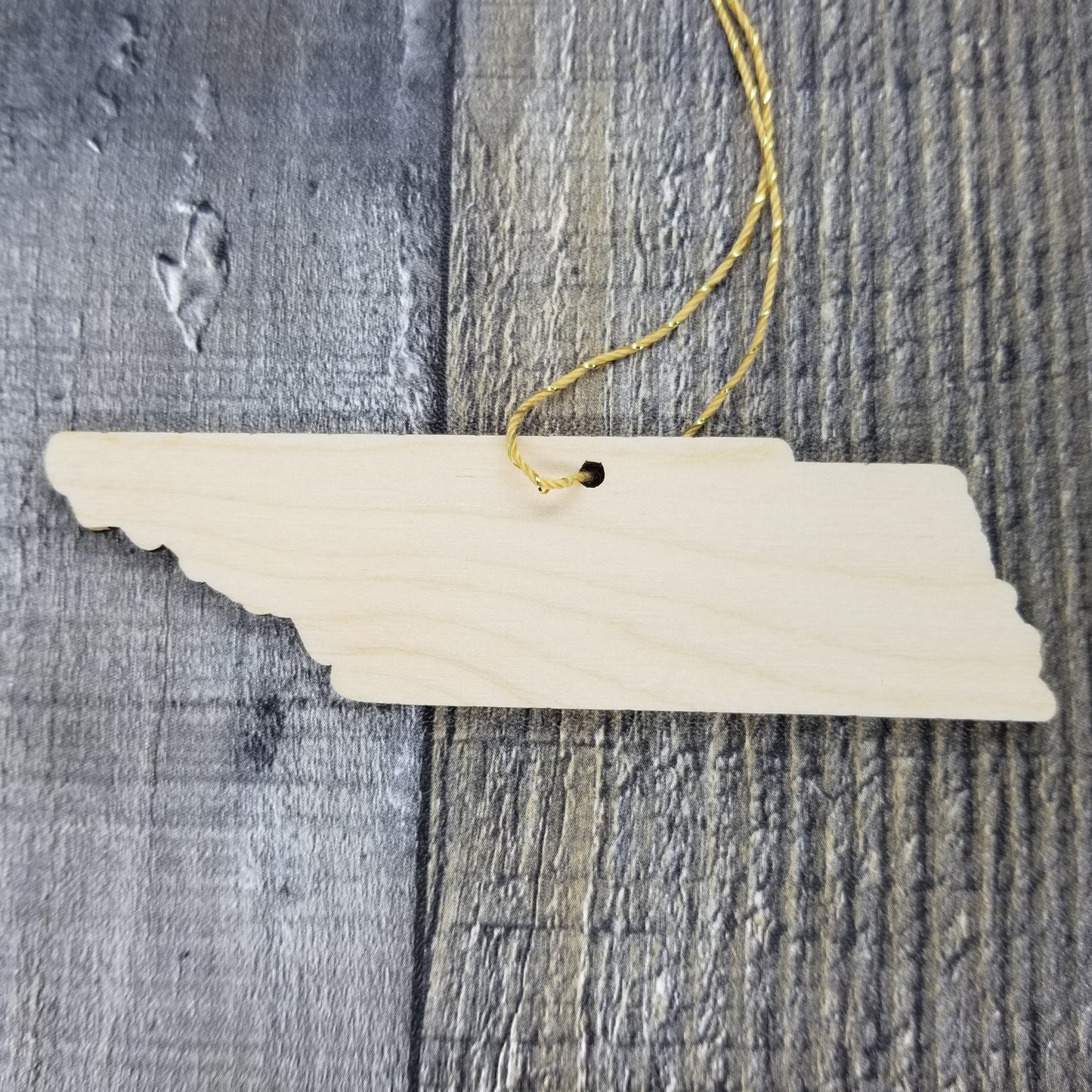 Tennessee Wood Ornament - TN State Shape with State Motto - Handmade Wood Ornament Made in USA Christmas Decor