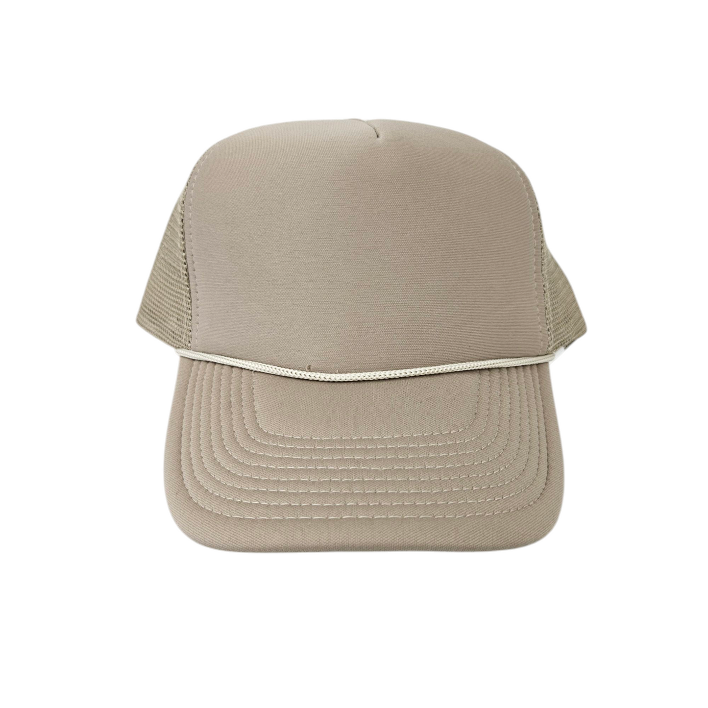 Solid Trucker Mesh Khaki Cap or Hat - 111-60
