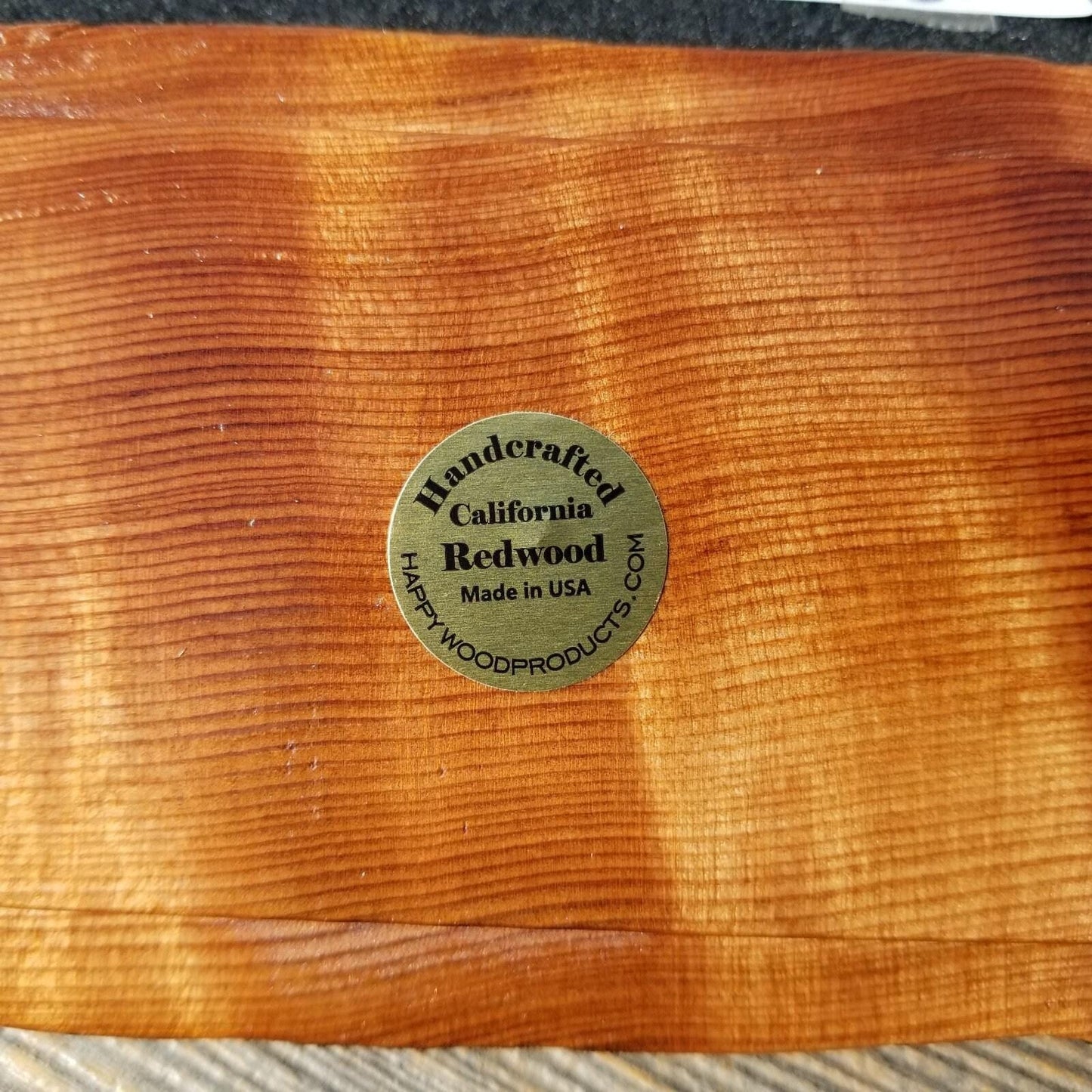 Handmade Wood Box with Redwood Tree Engraved Rustic Handmade Curly Wood #609 California Redwood Jewelry Box Storage Box