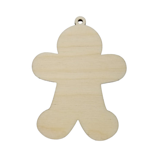 Color Your Own Ornament - Wood Art ONLY - Gingerbread Man Ornament DIY - Coloring Project - Craft Supply - Kids Craft Project