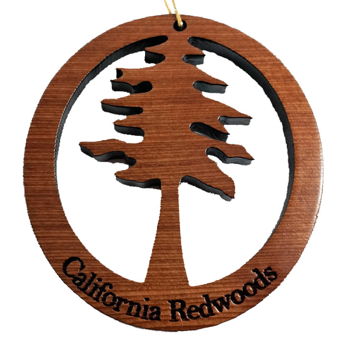 Redwood Tree Wood Christmas Ornament California Redwoods Handmade Wood Ornament - 1066L
