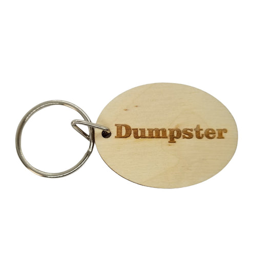 Dumpster Wood Keychain Key Ring Keychain Gift - Key Tag Keyring Key Marker - KC8137