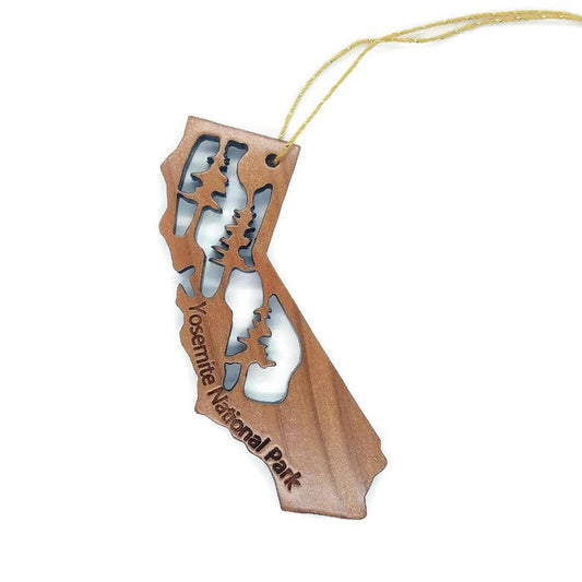 Yosemite National Park California State Shape Souvenir Christmas Ornament Wood Ornament Made in USA - 1070YNP