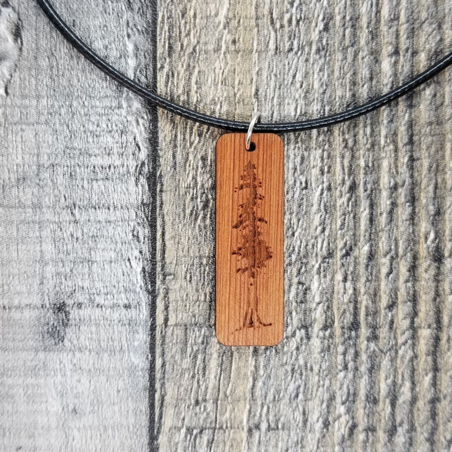 Redwood Necklace - Wood Necklace - California Redwoods - CA Souvenir Keepsake - Gift for Men - Gift for Women - Anniversary Gift