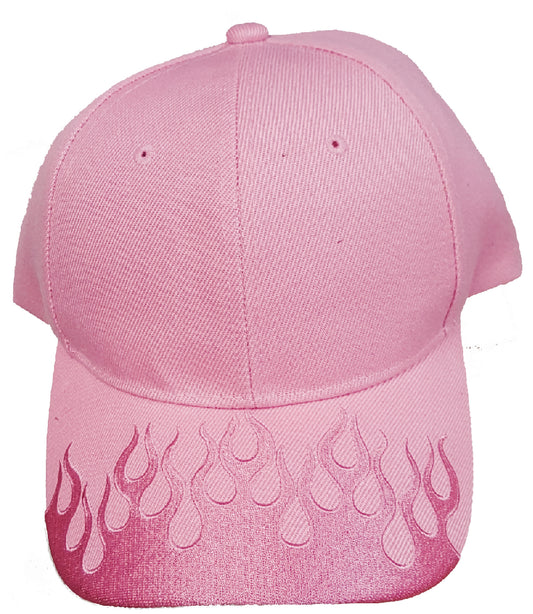 Pink Flame Fire on Pink Hat or Cap 0112-56