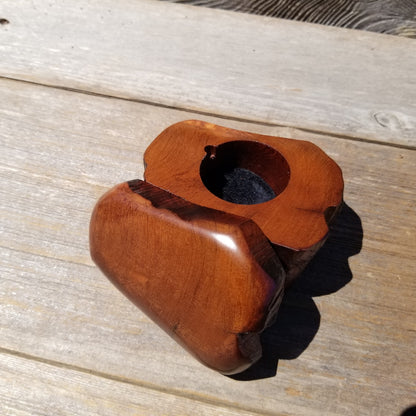 Wood Ring Box Redwood Rustic Handmade California Storage Live Edge Mini #624 Birthday Gift Christmas Gift Mother's Day Gift