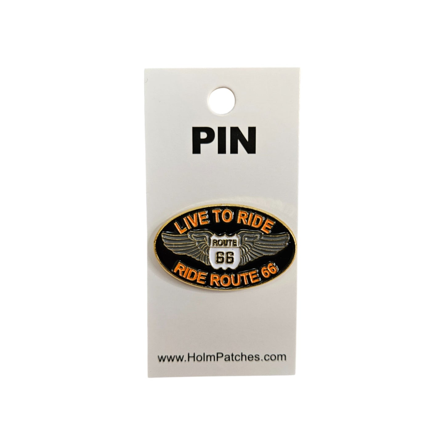 LIVE TO RIDE ROUTE 66 hat pin - 0475-0066-LIVE