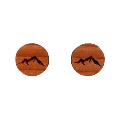 Wholesale Mountain Earrings - Wood Earrings - Stud Earrings - Souvenir Keepsake - Post Earrings