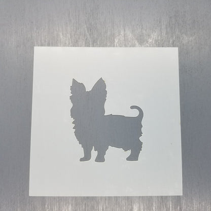 Yorkie Stencil Reusable Food Safe Sign Painting Decorating Cookie Stencil Standing Yorkie Dog Stencil