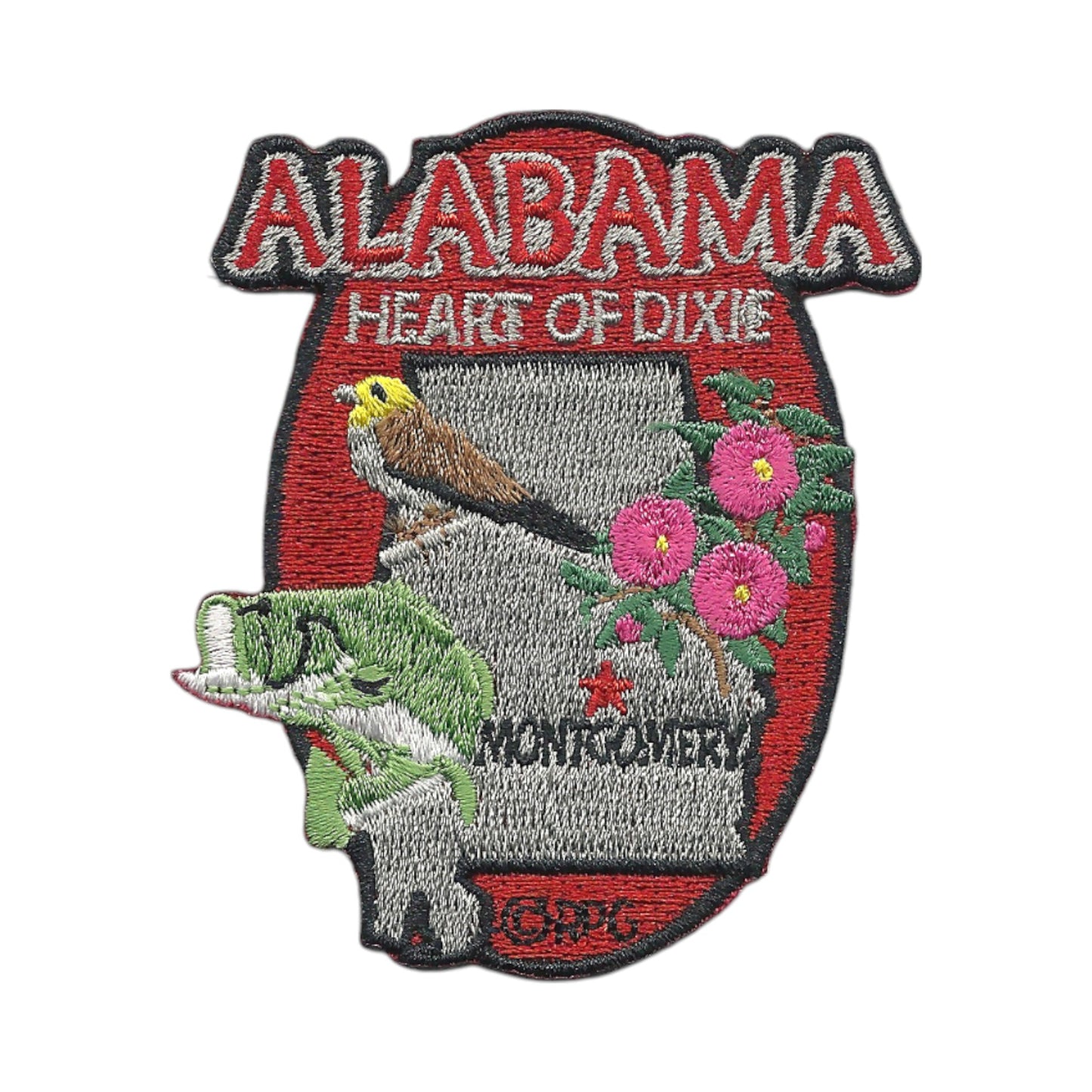 Alabama Patch – AL State Shape- Travel Patch Iron On – Heart of Dixie Souvenir Patch – Embellishment Applique – Travel Gift 3"