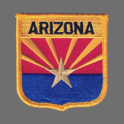 ARIZONA Med State Flag Shield Souvenir Patch - 1105