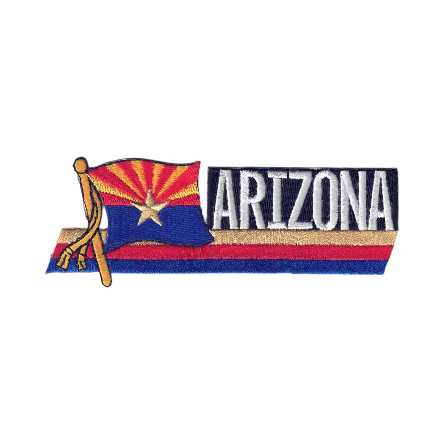 ARIZONA Wavy Flag Ribbon Souvenir Patch - 1106