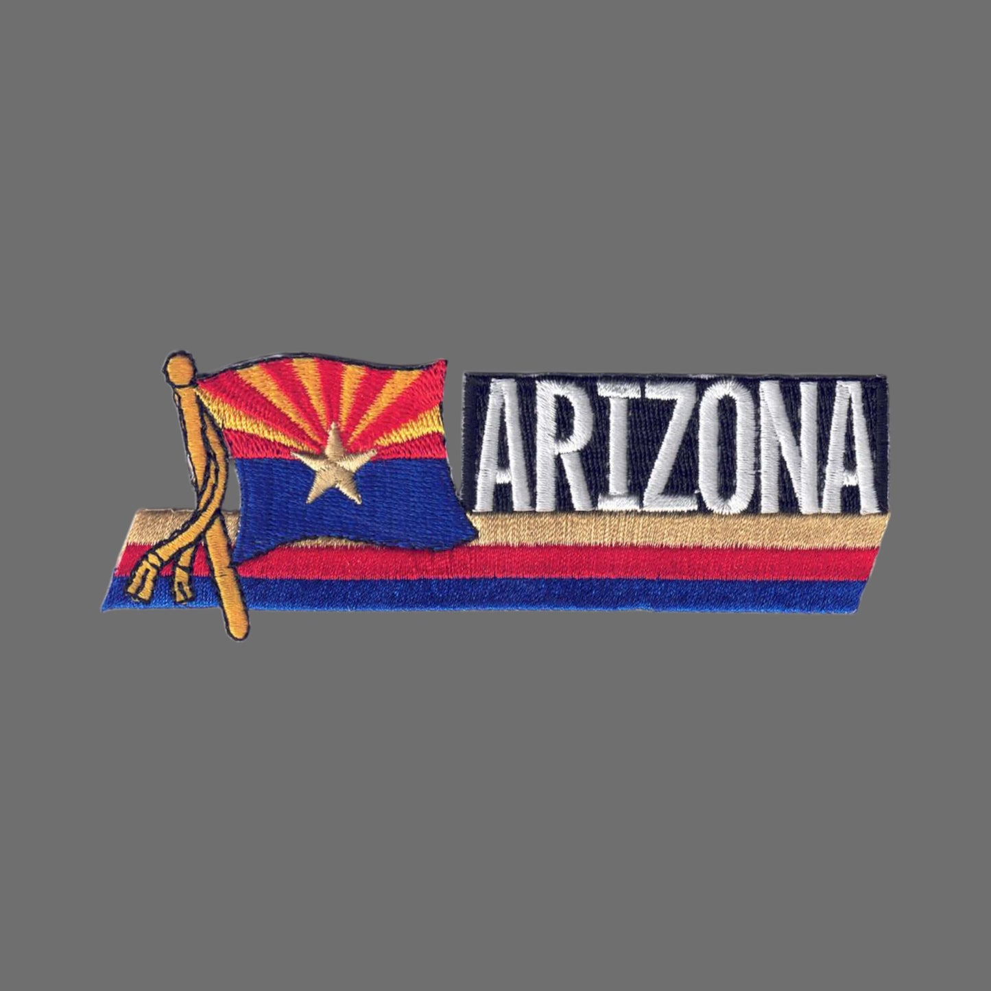 ARIZONA Wavy Flag Ribbon Souvenir Patch - 1106