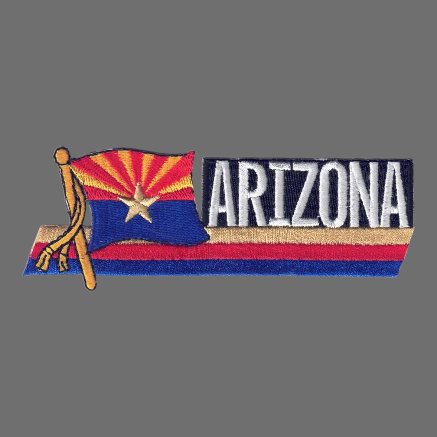 ARIZONA Wavy Flag Ribbon Souvenir Patch - 1106
