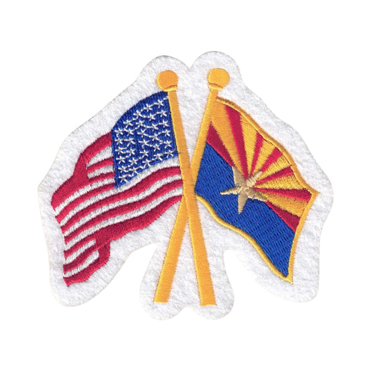 Arizona and US Flags Souvenir Patch - 1115