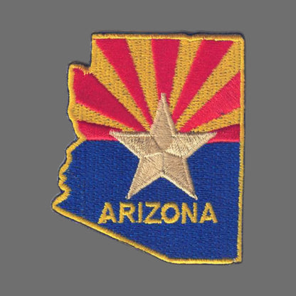 ARIZONA Flag State Shape Souvenir Patch - 1120