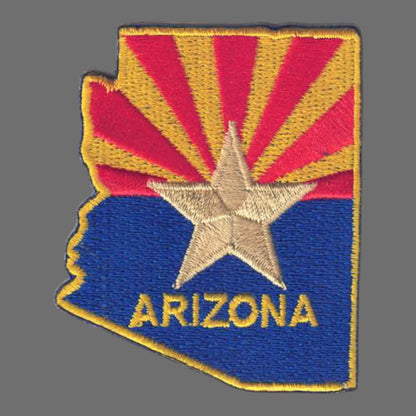 ARIZONA Flag State Shape Souvenir Patch - 1120
