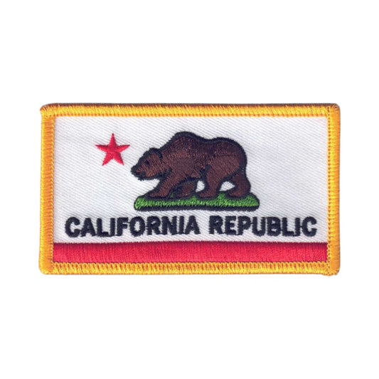 CALIFORNIA REPUBLIC State Flag Patch Gold Border - 1204G
