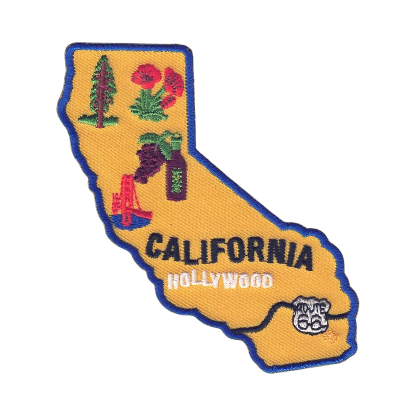 CALIFORNIA Map State Shape Souvenir Patch - 1206