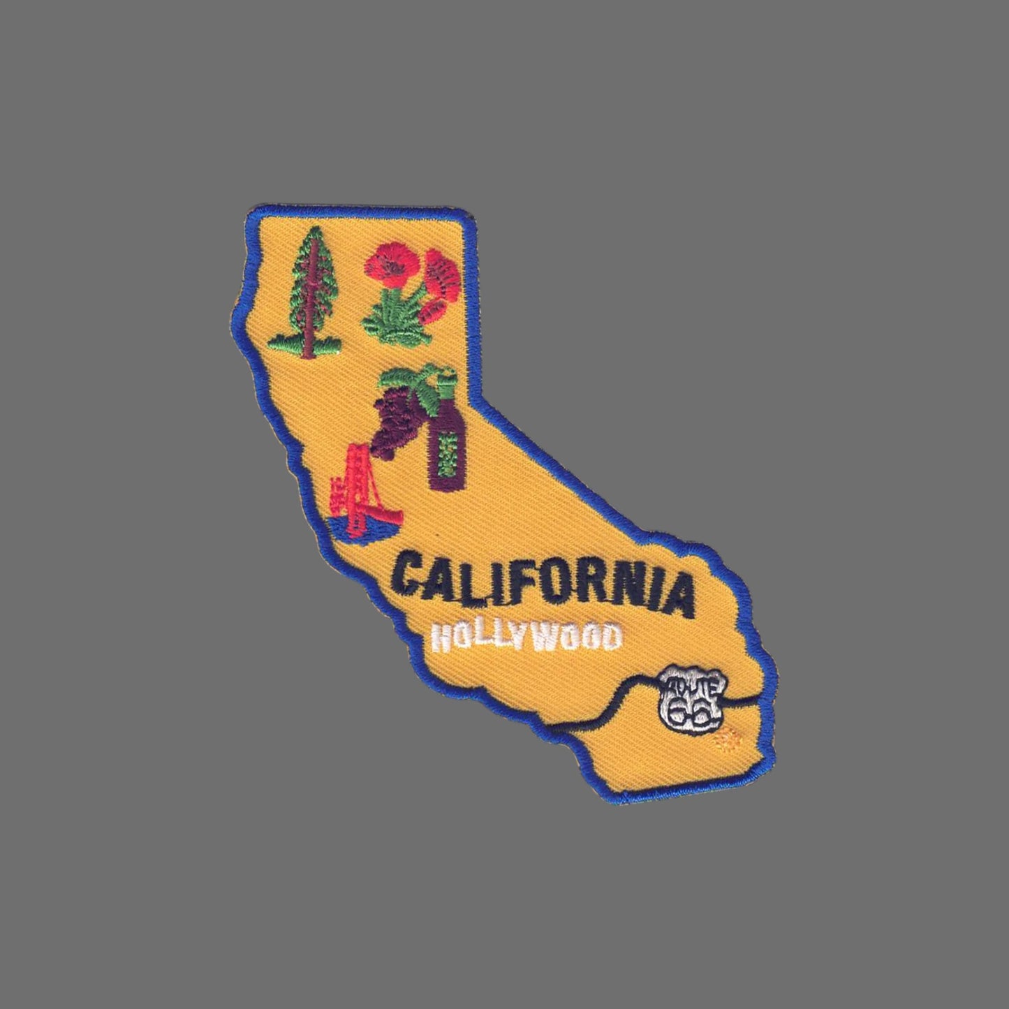 CALIFORNIA Map State Shape Souvenir Patch - 1206