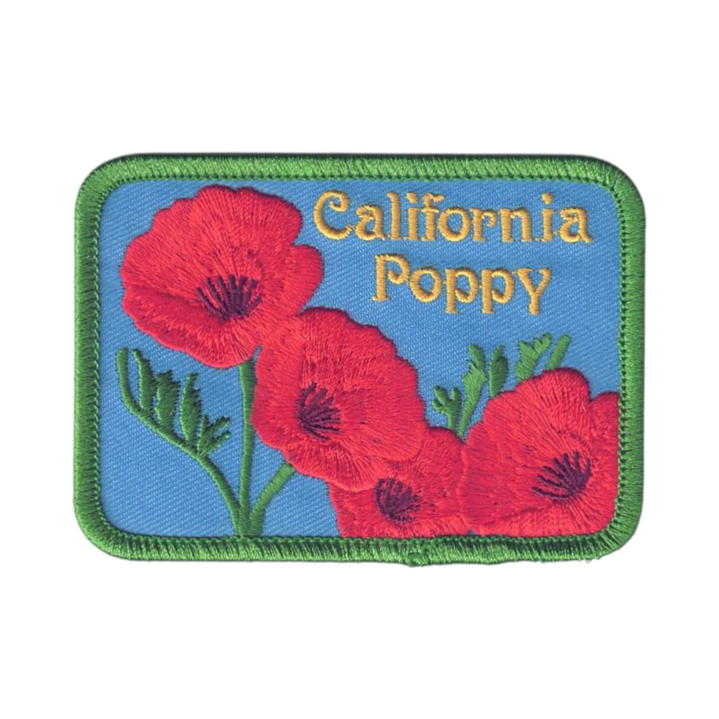 California Poppy Souvenir Patch Rectangle - 1209