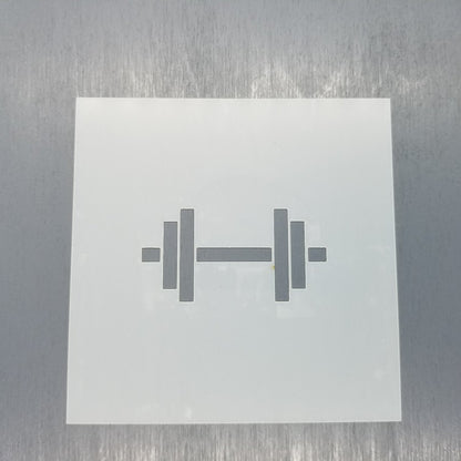 Barbell Stencil Reusable Food Safe Sign Painting Decorating Cookie Stencil Dumbbell Weight Training Weightlifting Bodybuilding Stencil