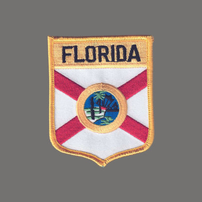 FLORIDA LG Flag Shield Souvenir Patch - 1452