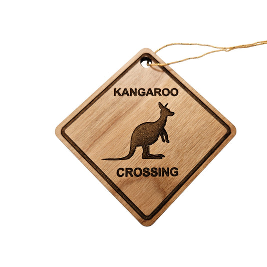 Kangaroo Crossing Ornament -  Wood Souvenir - 15222