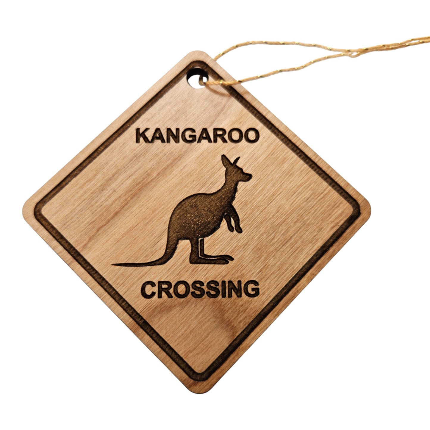 Kangaroo Crossing Ornament -  Wood Souvenir - 15222