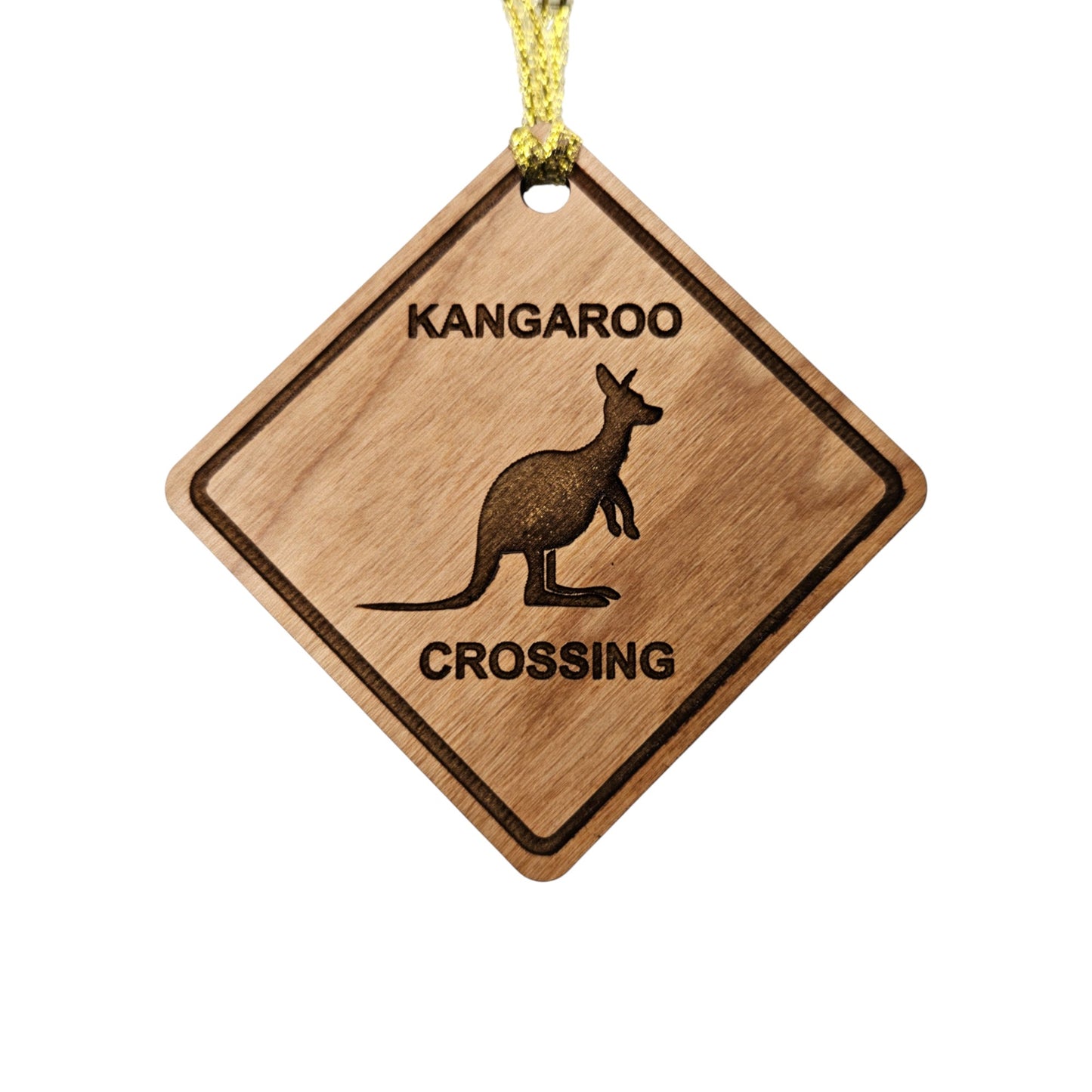 Kangaroo Crossing Ornament -  Wood Souvenir - 15222
