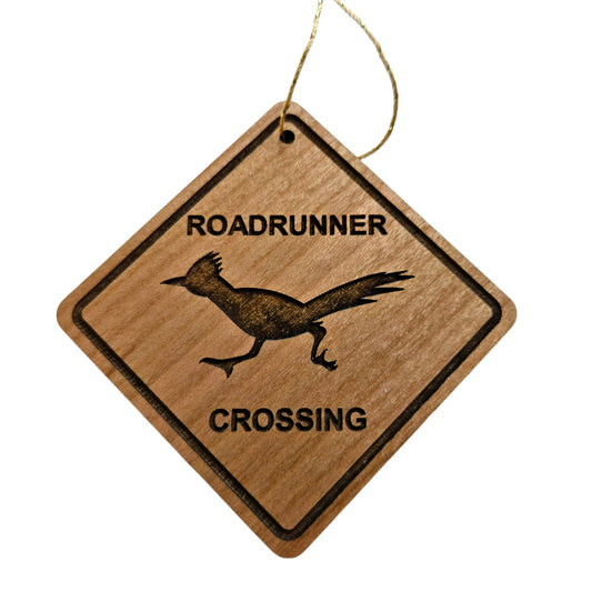 Roadrunner Crossing Ornament - Roadrunner Ornament - Wood Ornament Handmade in USA - Christmas Home Decoration - Roadrunner Christmas