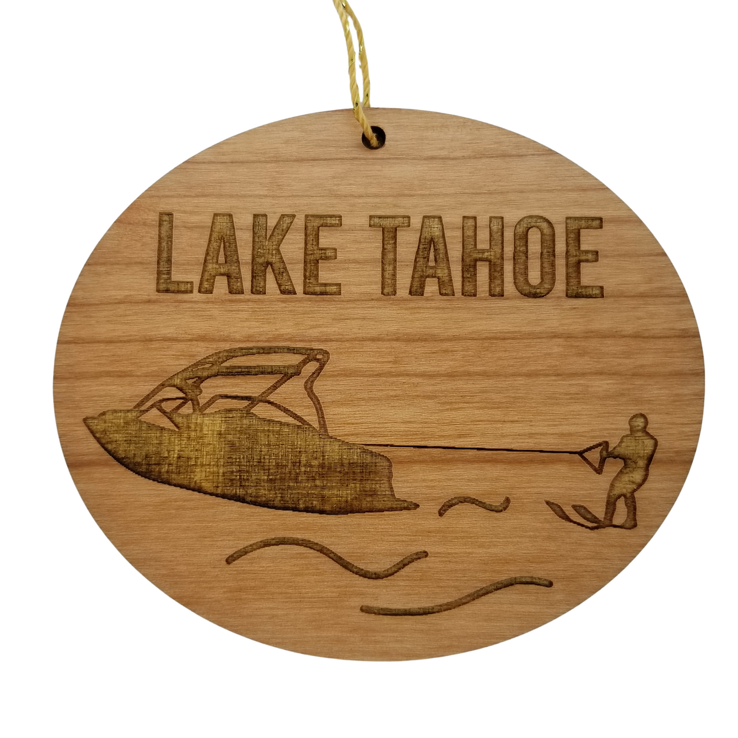 Wholesale Lake Tahoe Boat Water Skiing Ornament Wood Souvenir