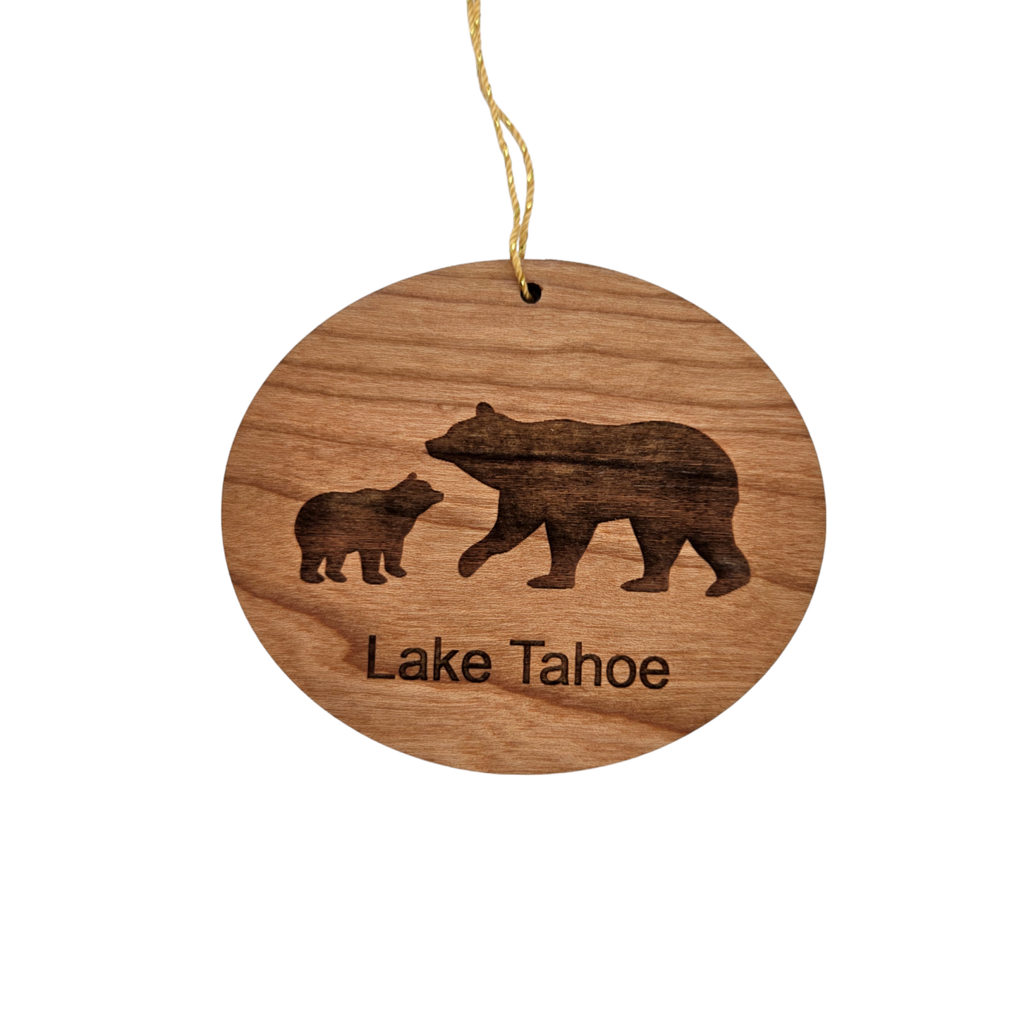 Wholesale Lake Tahoe Bear and Cub Ornament Wood Souvenir