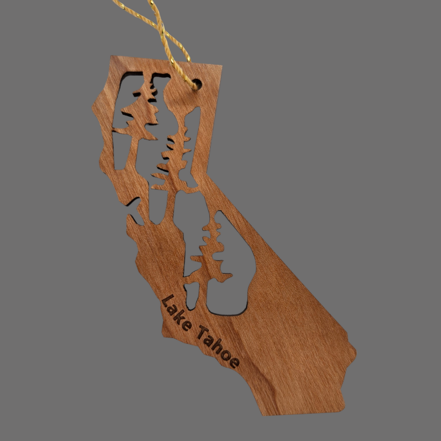 Wholesale Lake Tahoe California CA State Wood Christmas Ornament