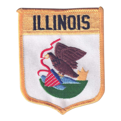 ILLINOIS large flag shield uniform or souvenir embroidered patch - 1652