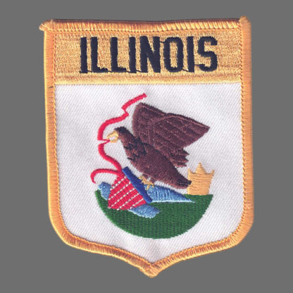 ILLINOIS large flag shield uniform or souvenir embroidered patch - 1652