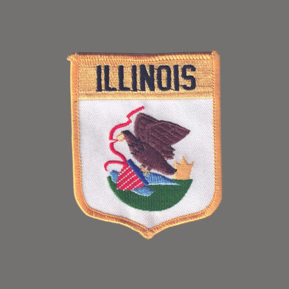 ILLINOIS large flag shield uniform or souvenir embroidered patch - 1652
