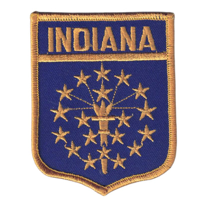 INDIANA Lg Flag Shield Souvenir Patch - 1702