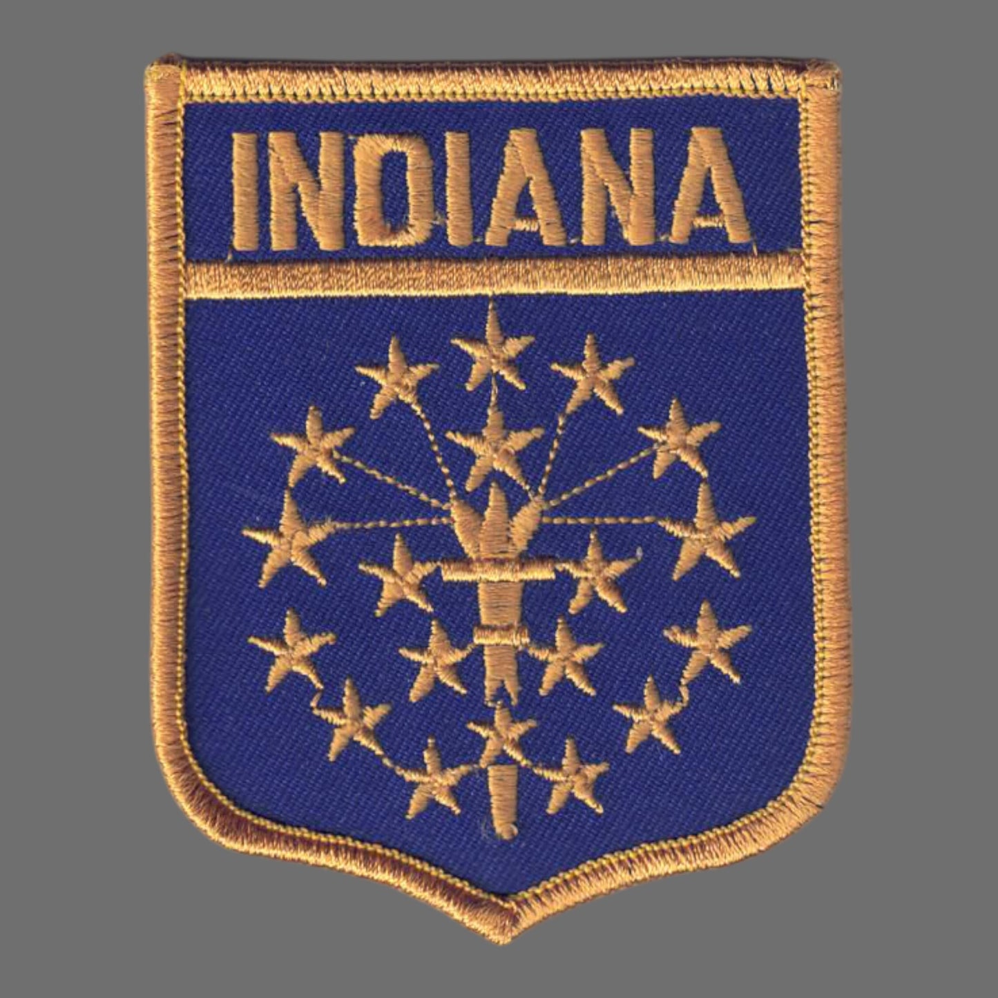 INDIANA Lg Flag Shield Souvenir Patch - 1702