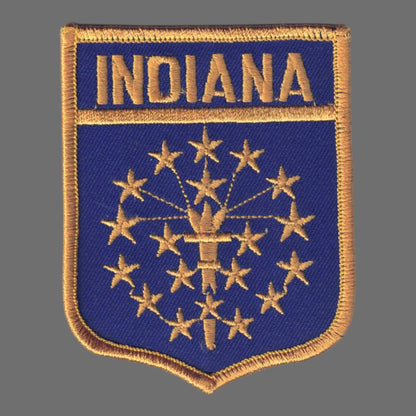 INDIANA Lg Flag Shield Souvenir Patch - 1702