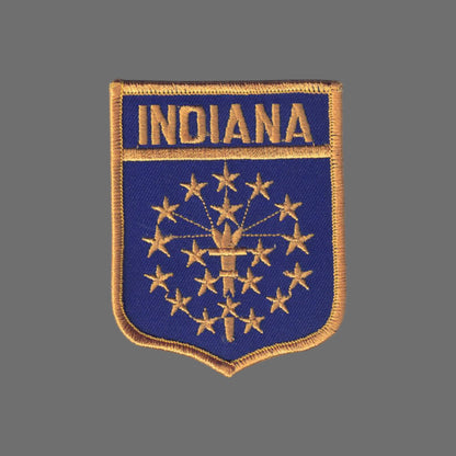 INDIANA Lg Flag Shield Souvenir Patch - 1702