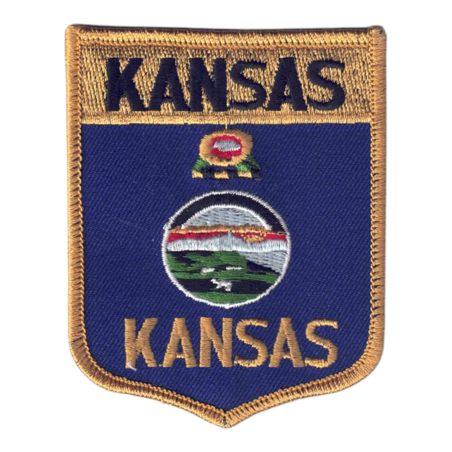 KANSAS LG Flag Shield Souvenir Patch - 1802