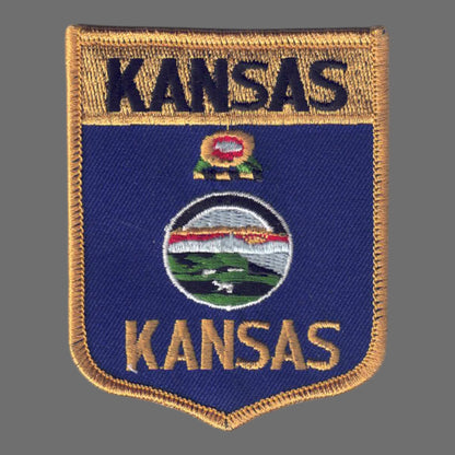 KANSAS LG Flag Shield Souvenir Patch - 1802