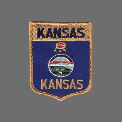KANSAS LG Flag Shield Souvenir Patch - 1802