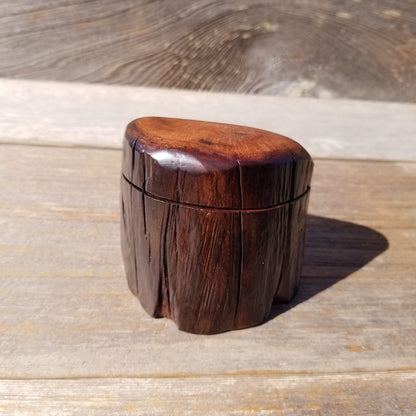 Wood Ring Box Redwood Rustic Handmade California #544 Storage Live Edge Mini Birthday Gift Christmas Gift Mother's Day Gift