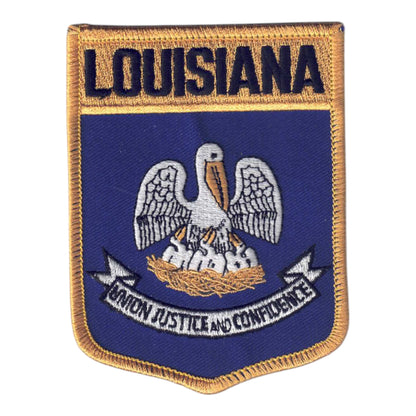 LOUISIANA Lg Flag Shield Souvenir Patch - 1902